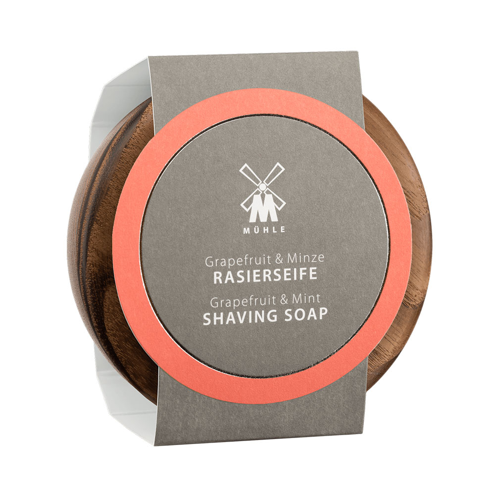 Muehle Grapefruit And Mint Scent Shaving Soap In Wooden ASH Bowl 65gr