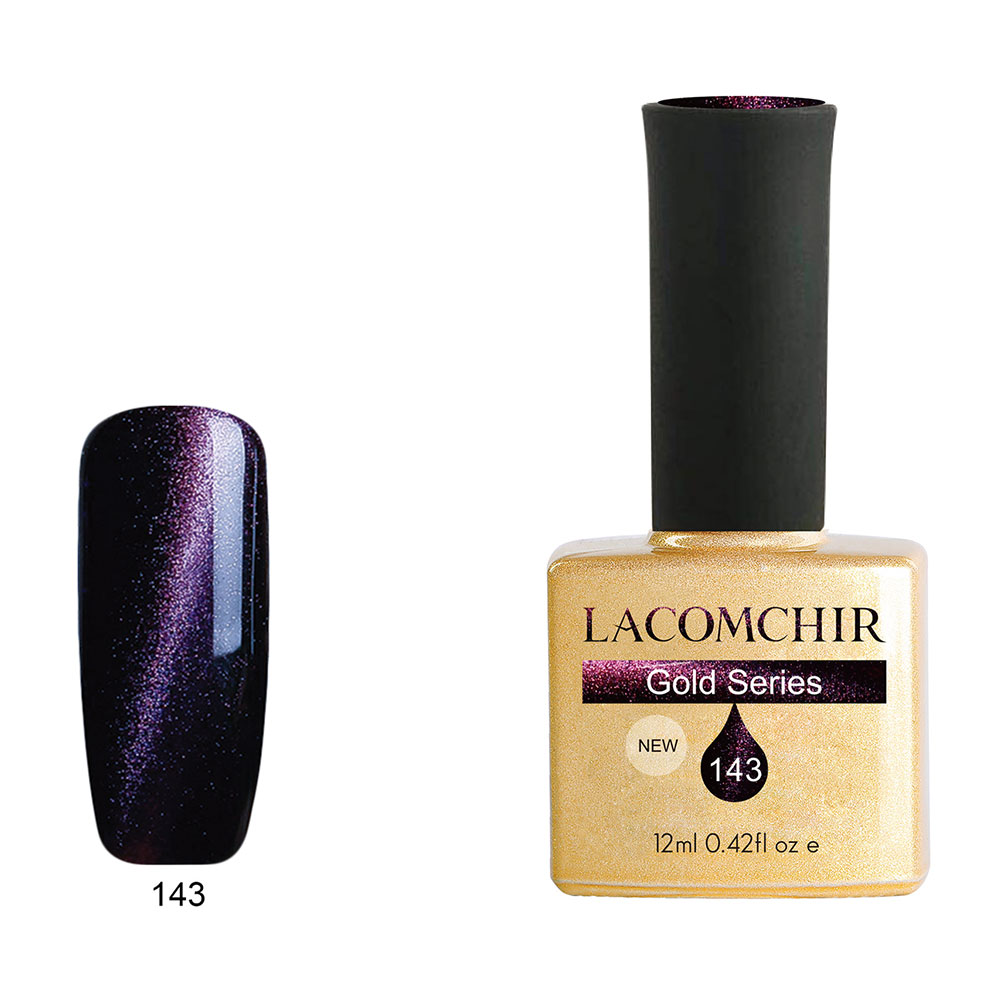 Lacomchir UV – LED Premium Gold 143 Purple Cat Eye 12ml