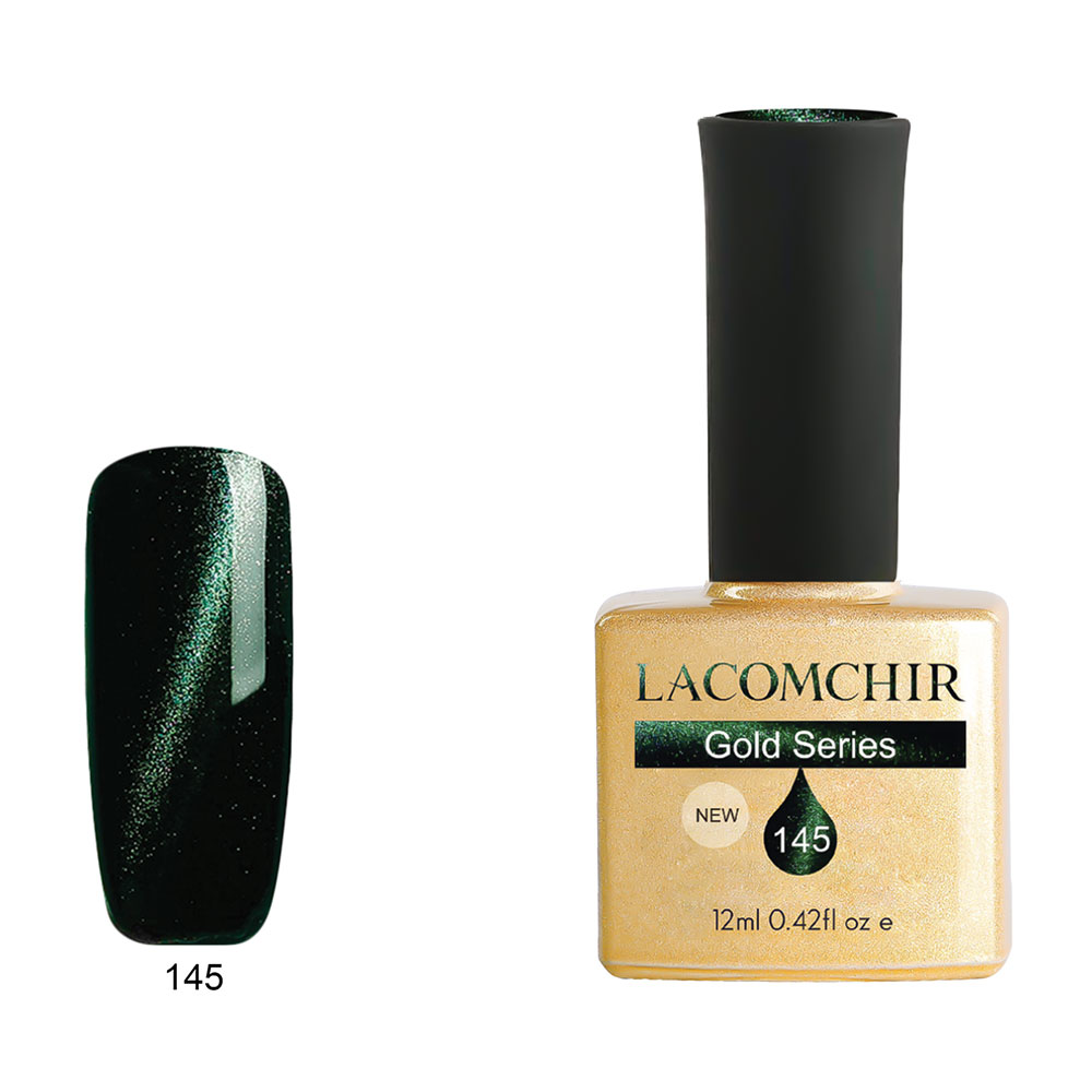 Lacomchir UV – LED Premium Gold 145 Green Cat Eye 12ml